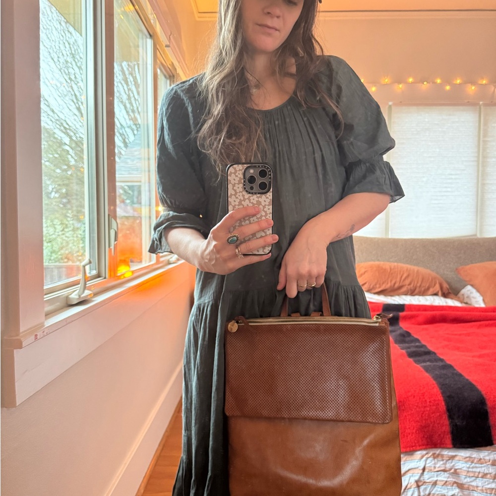 Clare V Brown Leather Backpack